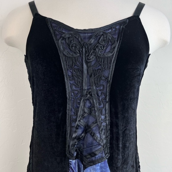 Vintage Goth Steampunk Cykxtees Velvet Cosplay Princess Renaissance Maxi Dress - Picture 2 of 16